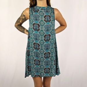 Umgee Blue Paisley Strapless Summer Dress